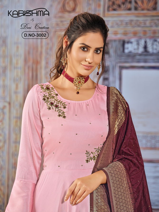 Karishma Vol 3 Art Silk Readymade Gown With Dupatta Wholesale Price In Surat